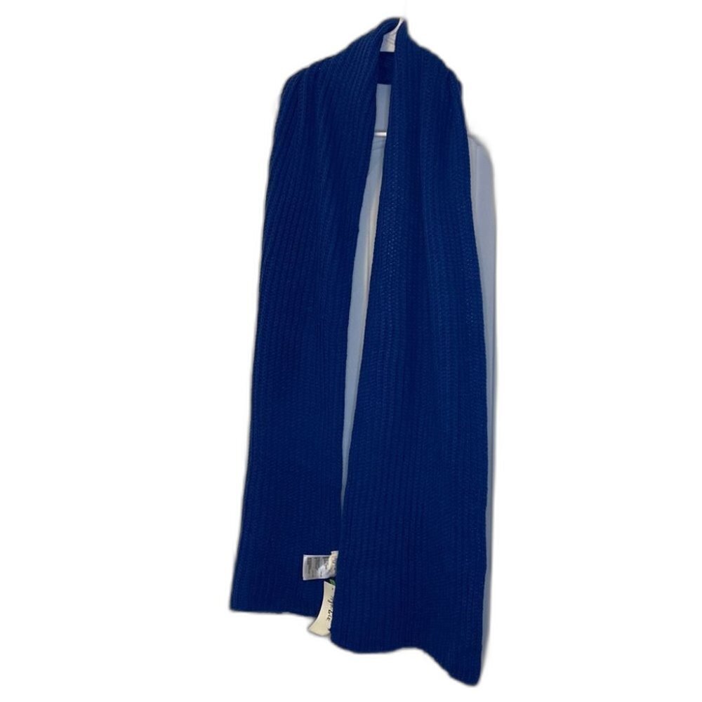 Style & Co Solid Waffle-Knit Scarf Blue